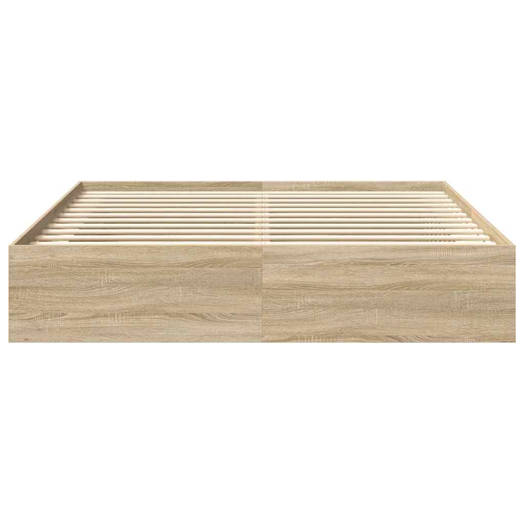 Bedframe sonoma eikenkleurig 200x200 cm is nu te koop bij PeponiXL, paradijselijk wonen!