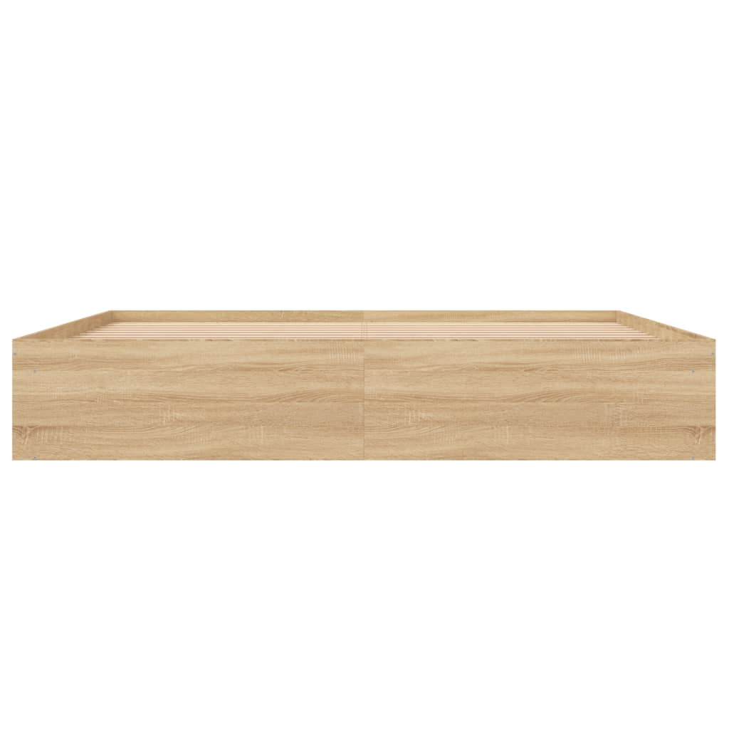 Bedframe sonoma eikenkleurig 200x200 cm is nu te koop bij PeponiXL, paradijselijk wonen!
