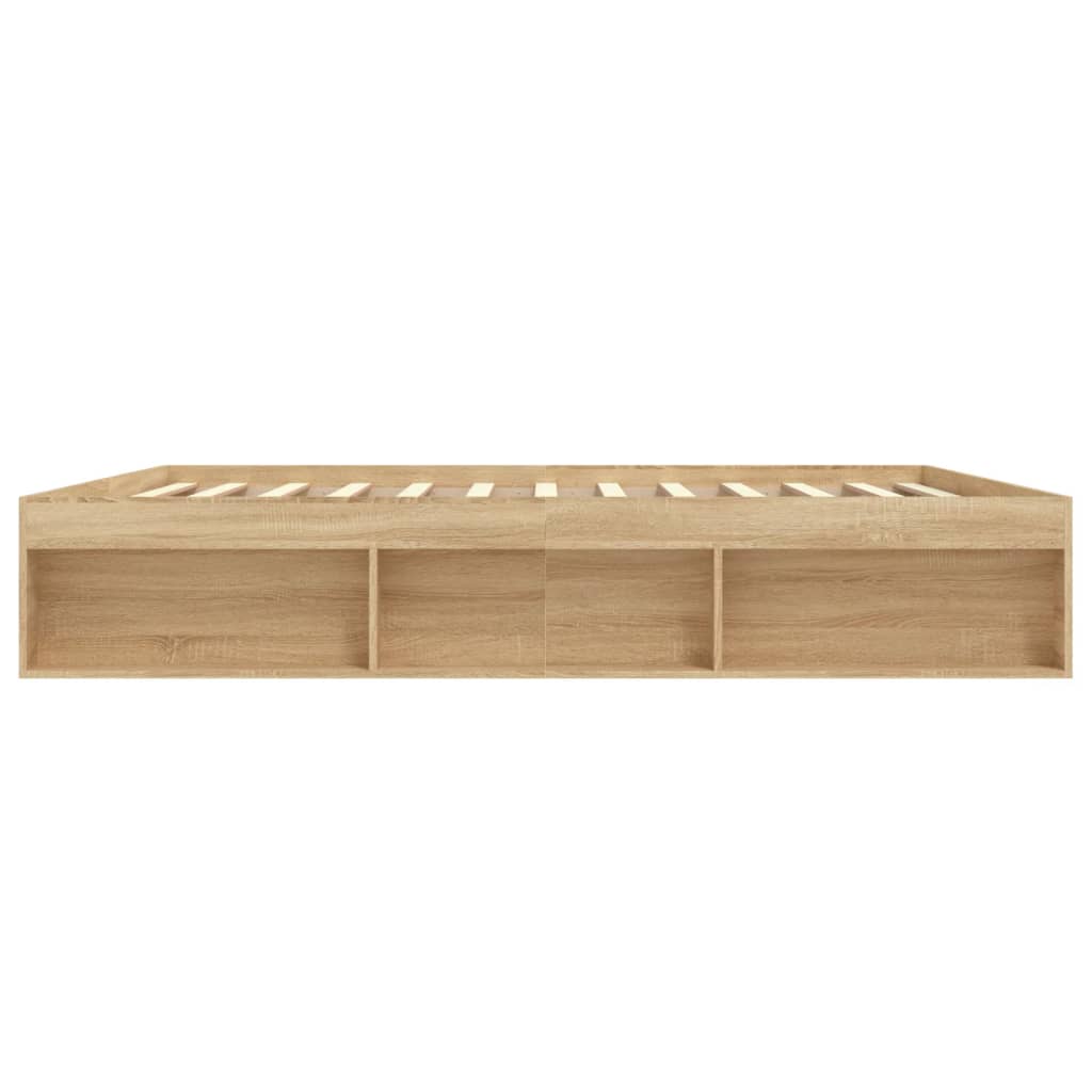 Bedframe sonoma eikenkleurig 200x200 cm is nu te koop bij PeponiXL, paradijselijk wonen!