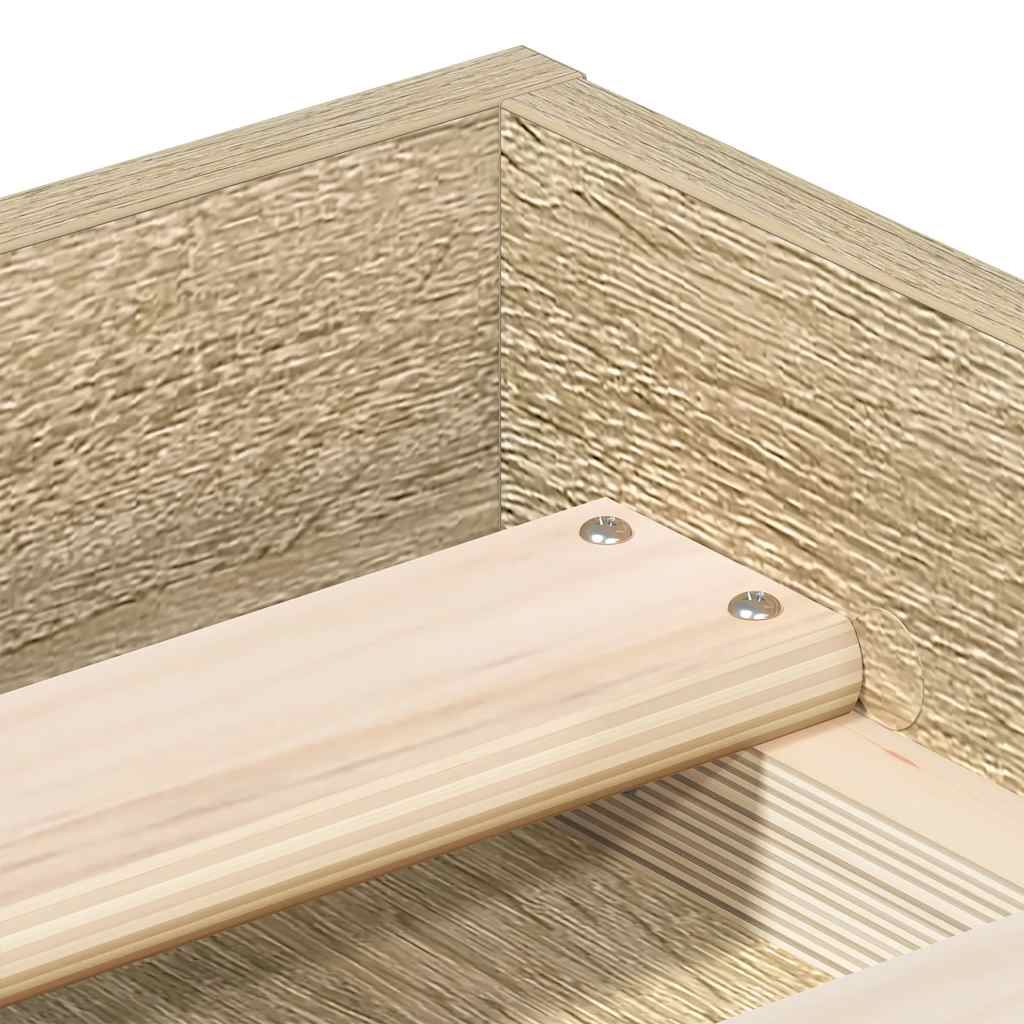 Bedframe sonoma eikenkleurig 200x200 cm is nu te koop bij PeponiXL, paradijselijk wonen!