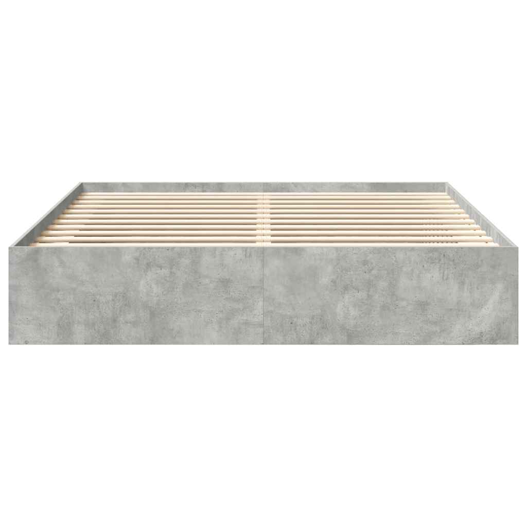 Bedframe betongrijs 200x200 cm