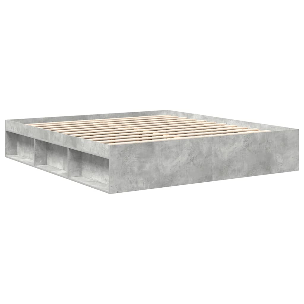 Bedframe betongrijs 200x200 cm