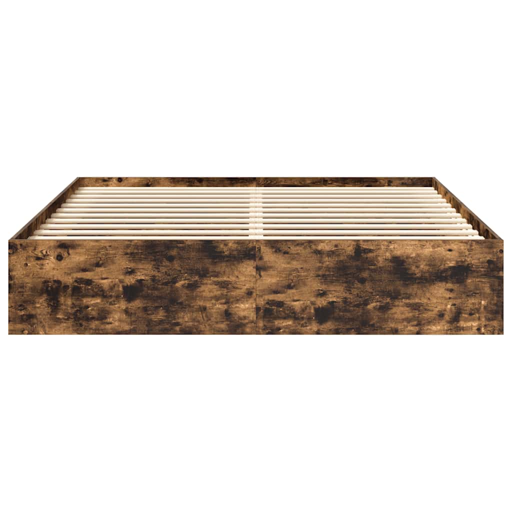 Bedframe gerookt eikenkleurig 200x200 cm is nu te koop bij PeponiXL, paradijselijk wonen!