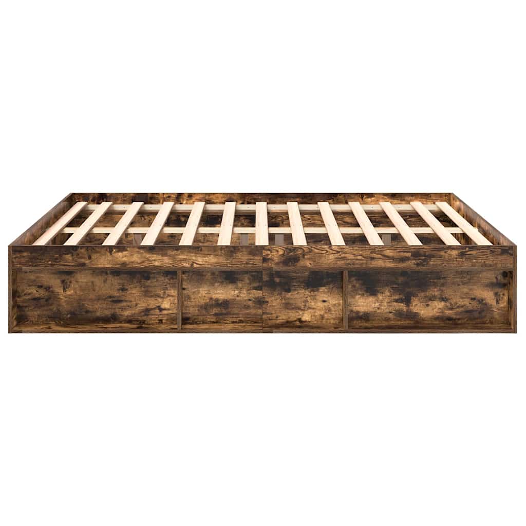 Bedframe gerookt eikenkleurig 200x200 cm is nu te koop bij PeponiXL, paradijselijk wonen!