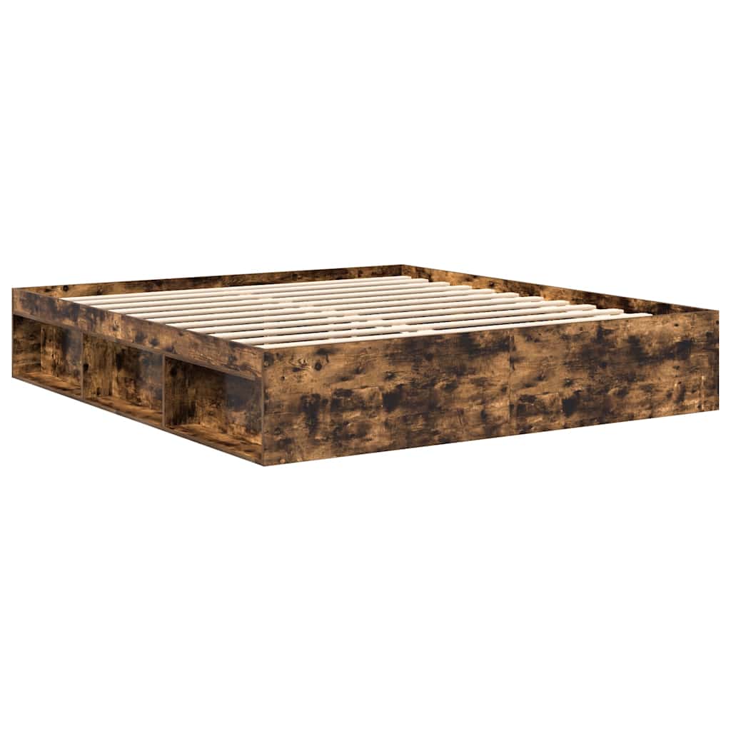 Bedframe gerookt eikenkleurig 200x200 cm is nu te koop bij PeponiXL, paradijselijk wonen!