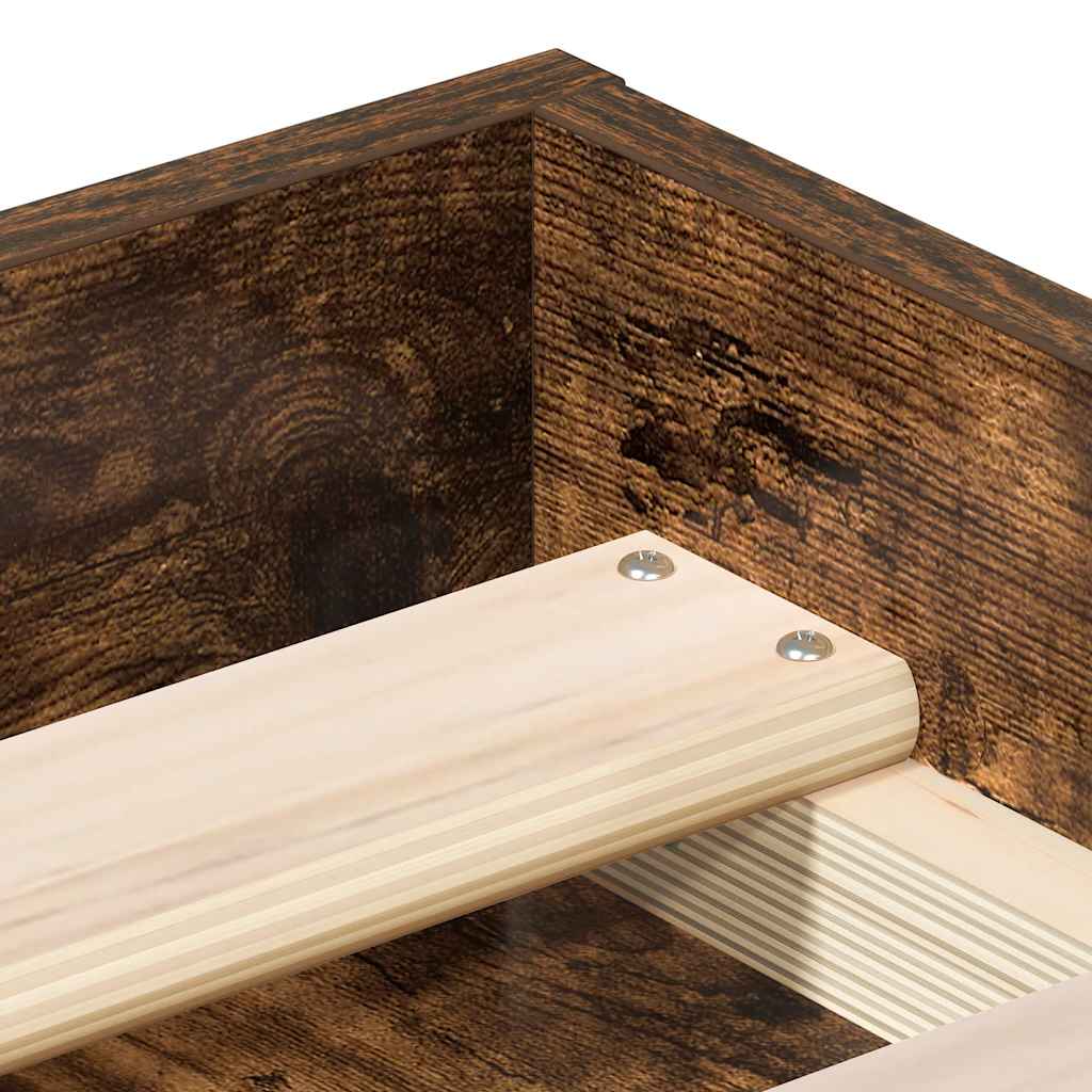 Bedframe gerookt eikenkleurig 200x200 cm is nu te koop bij PeponiXL, paradijselijk wonen!