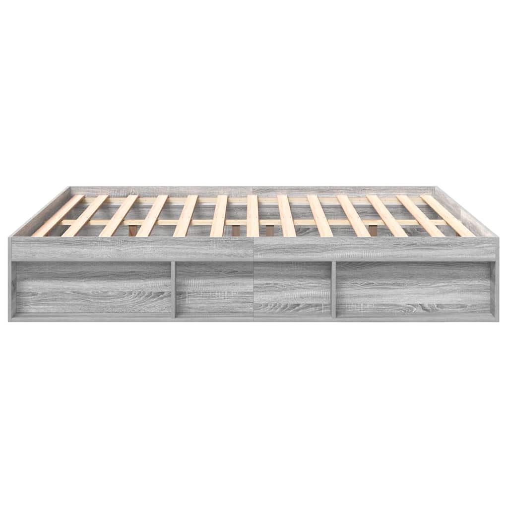 Bedframe grijs sonoma eikenkleurig 200x200 cm is nu te koop bij PeponiXL, paradijselijk wonen!