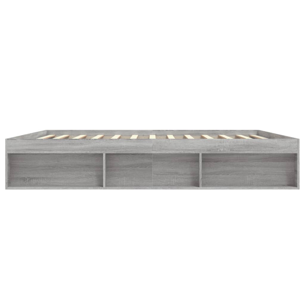 Bedframe grijs sonoma eikenkleurig 200x200 cm is nu te koop bij PeponiXL, paradijselijk wonen!