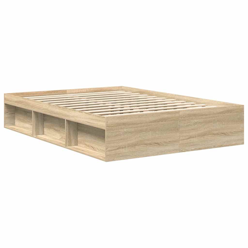 Bedframe sonoma eikenkleurig 120x190 cm is nu te koop bij PeponiXL, paradijselijk wonen!