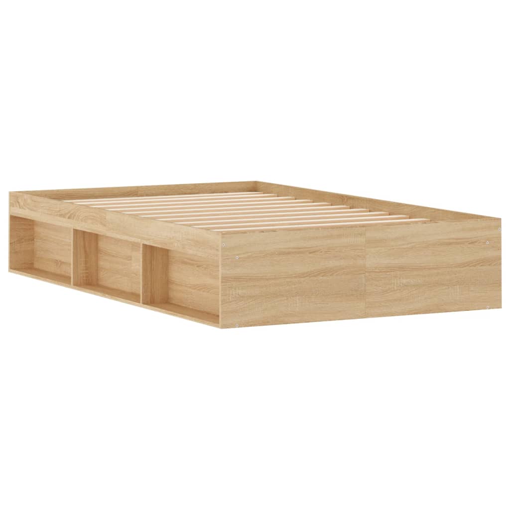 Bedframe sonoma eikenkleurig 120x190 cm is nu te koop bij PeponiXL, paradijselijk wonen!
