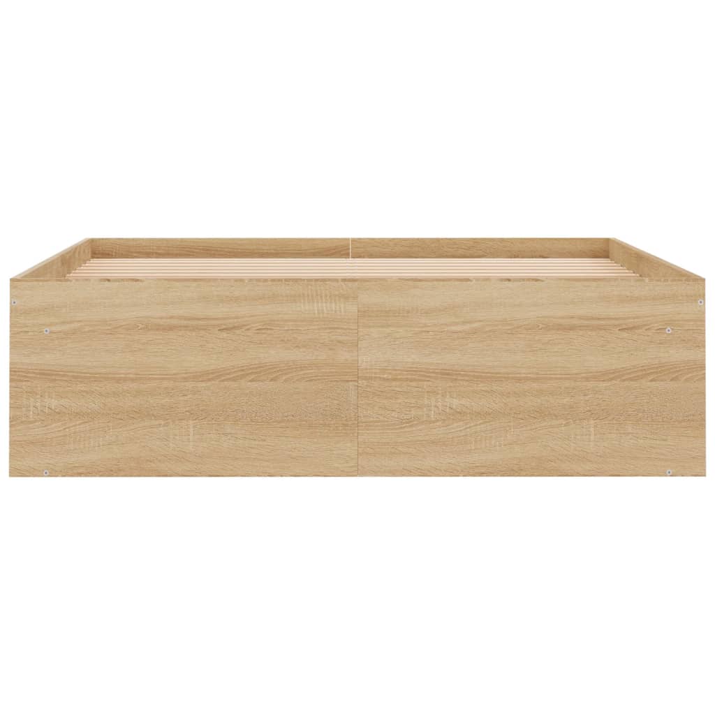 Bedframe sonoma eikenkleurig 120x190 cm is nu te koop bij PeponiXL, paradijselijk wonen!