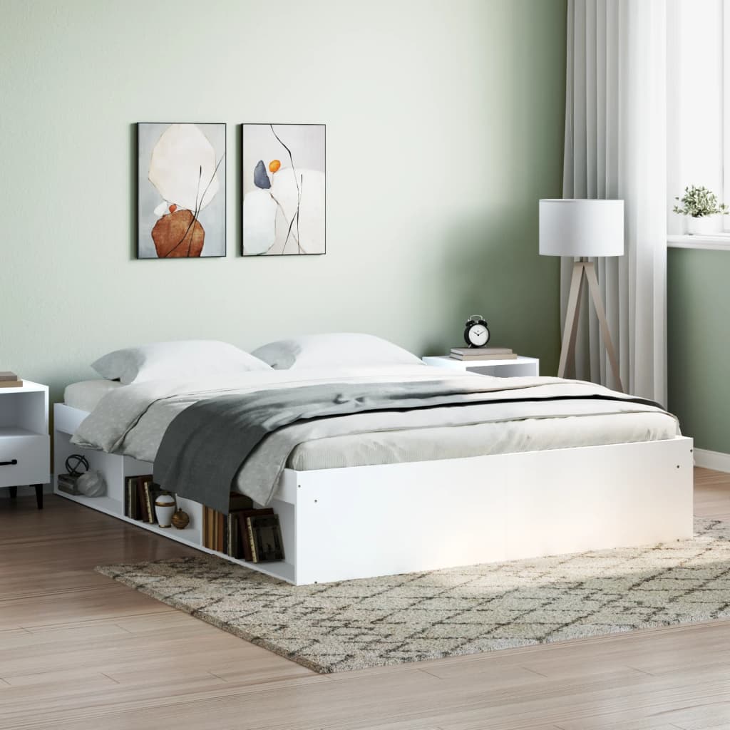 Bedframe wit 140x190 cm is nu te koop bij PeponiXL, paradijselijk wonen!