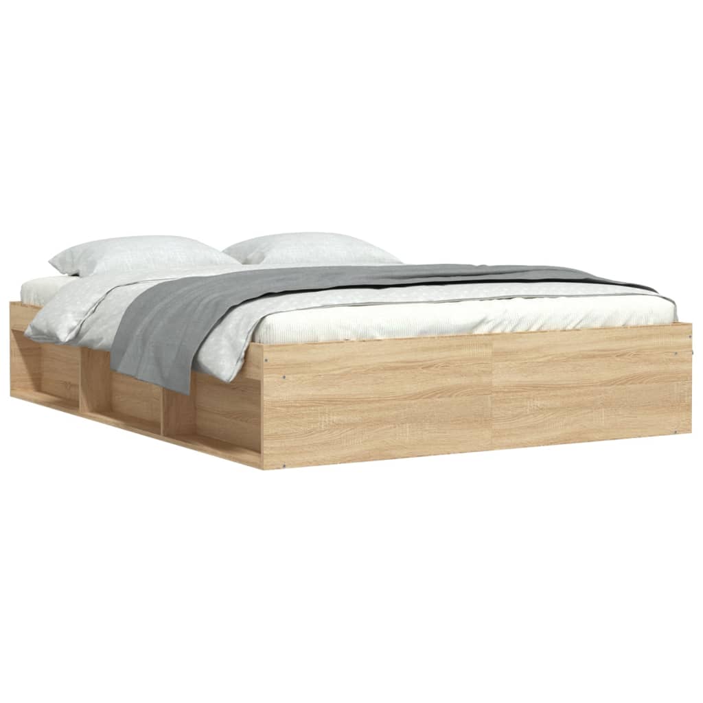 Bedframe sonoma eikenkleurig 140x190 cm is nu te koop bij PeponiXL, paradijselijk wonen!