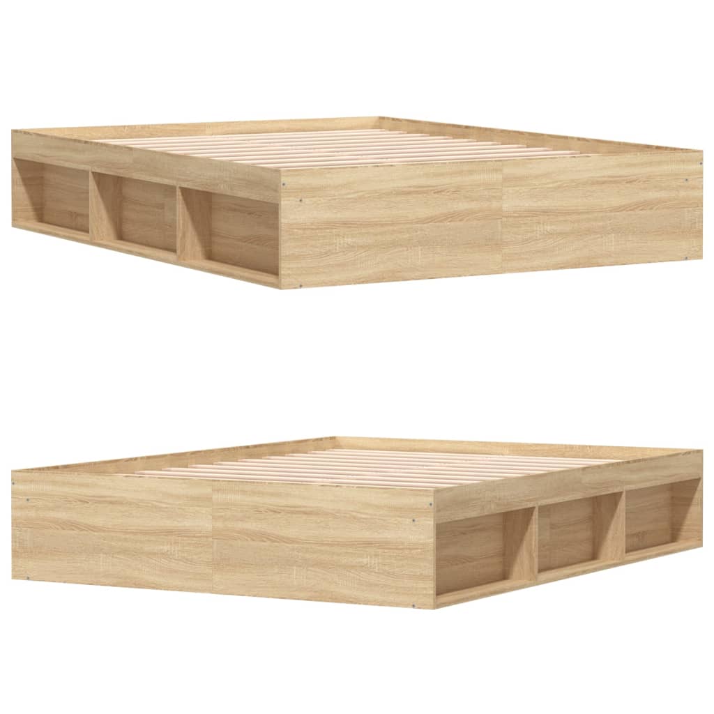 Bedframe sonoma eikenkleurig 140x190 cm is nu te koop bij PeponiXL, paradijselijk wonen!