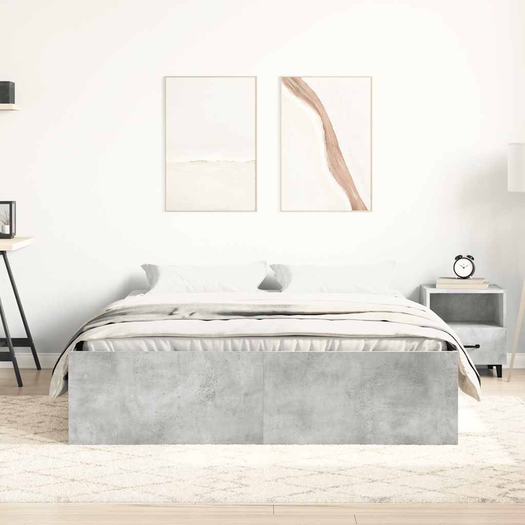 Bedframe betongrijs 140x190 cm is nu te koop bij PeponiXL, paradijselijk wonen!