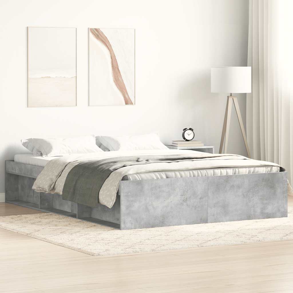 Bedframe betongrijs 140x190 cm is nu te koop bij PeponiXL, paradijselijk wonen!