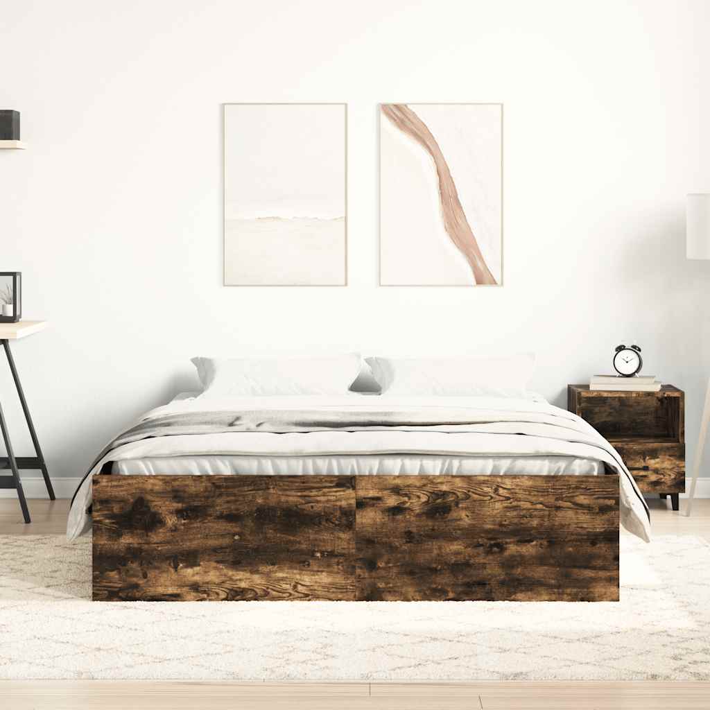 Bedframe gerookt eikenkleurig 140x190 cm is nu te koop bij PeponiXL, paradijselijk wonen!