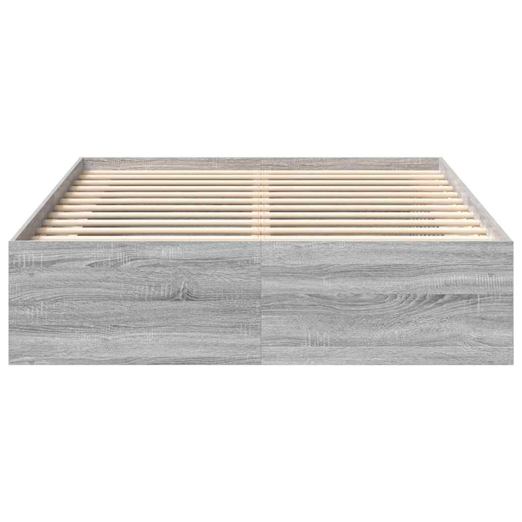 Bedframe grijs sonoma eikenkleurig 140x190 cm is nu te koop bij PeponiXL, paradijselijk wonen!