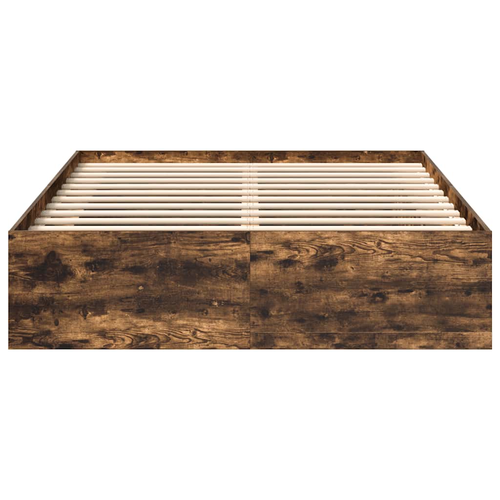 Bedframe gerookt eikenkleurig 135x190 cm Double is nu te koop bij PeponiXL, paradijselijk wonen!