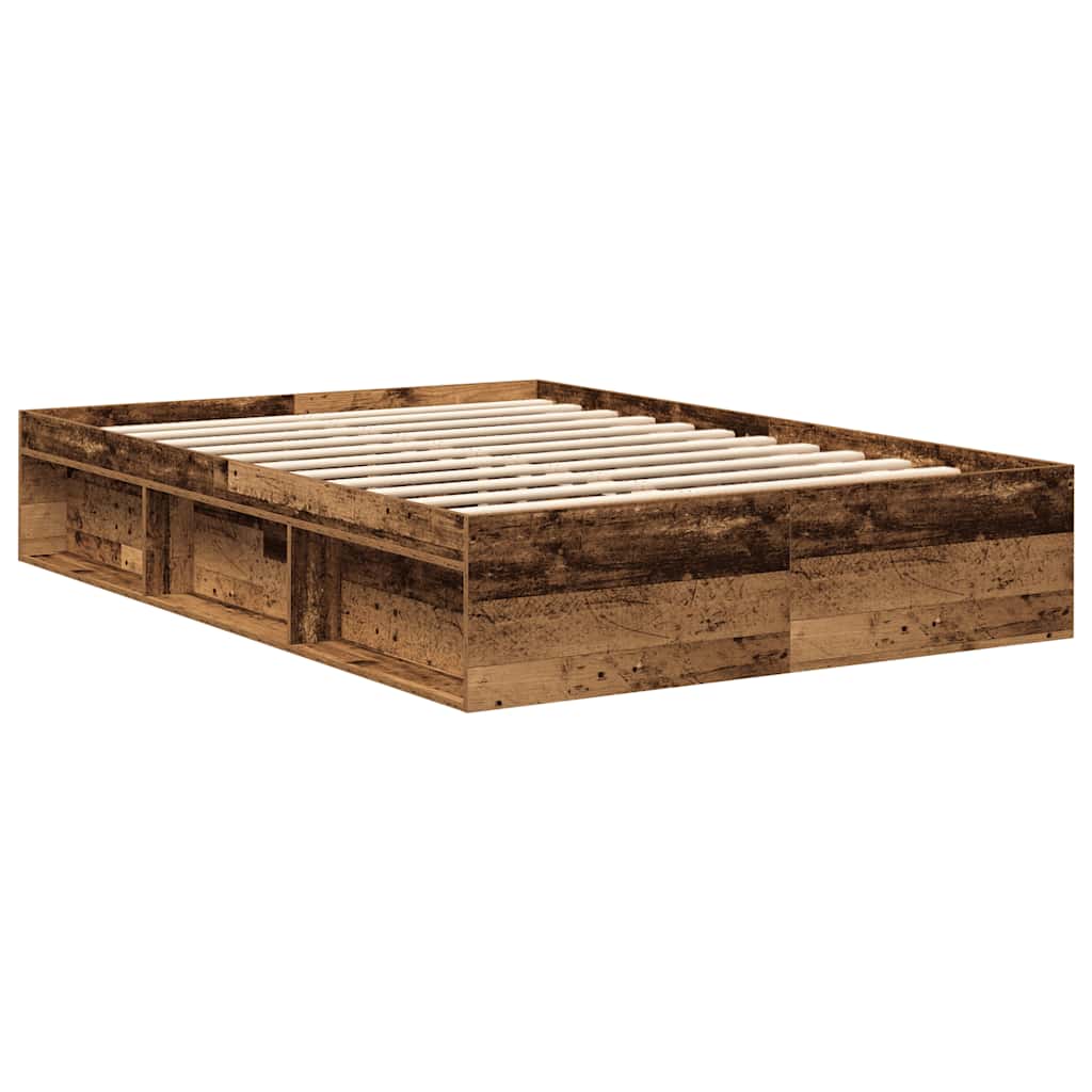 Bedframe gerookt eikenkleurig 135x190 cm Double is nu te koop bij PeponiXL, paradijselijk wonen!