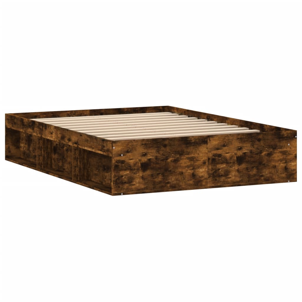 Bedframe gerookt eikenkleurig 135x190 cm Double is nu te koop bij PeponiXL, paradijselijk wonen!