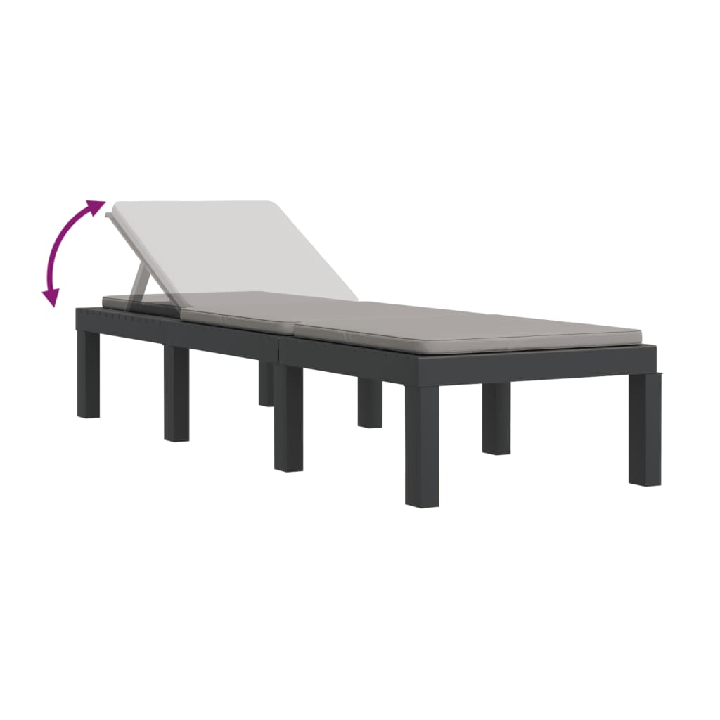 3-delige Loungeset met kussens PP antracietkleurig is nu te koop bij PeponiXL, paradijselijk wonen!
