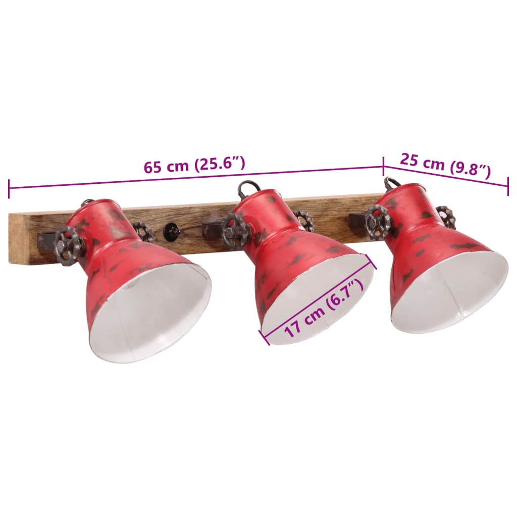 Wandlamp 25 W E27 65x25 cm verweerd rood is nu te koop bij PeponiXL, paradijselijk wonen!