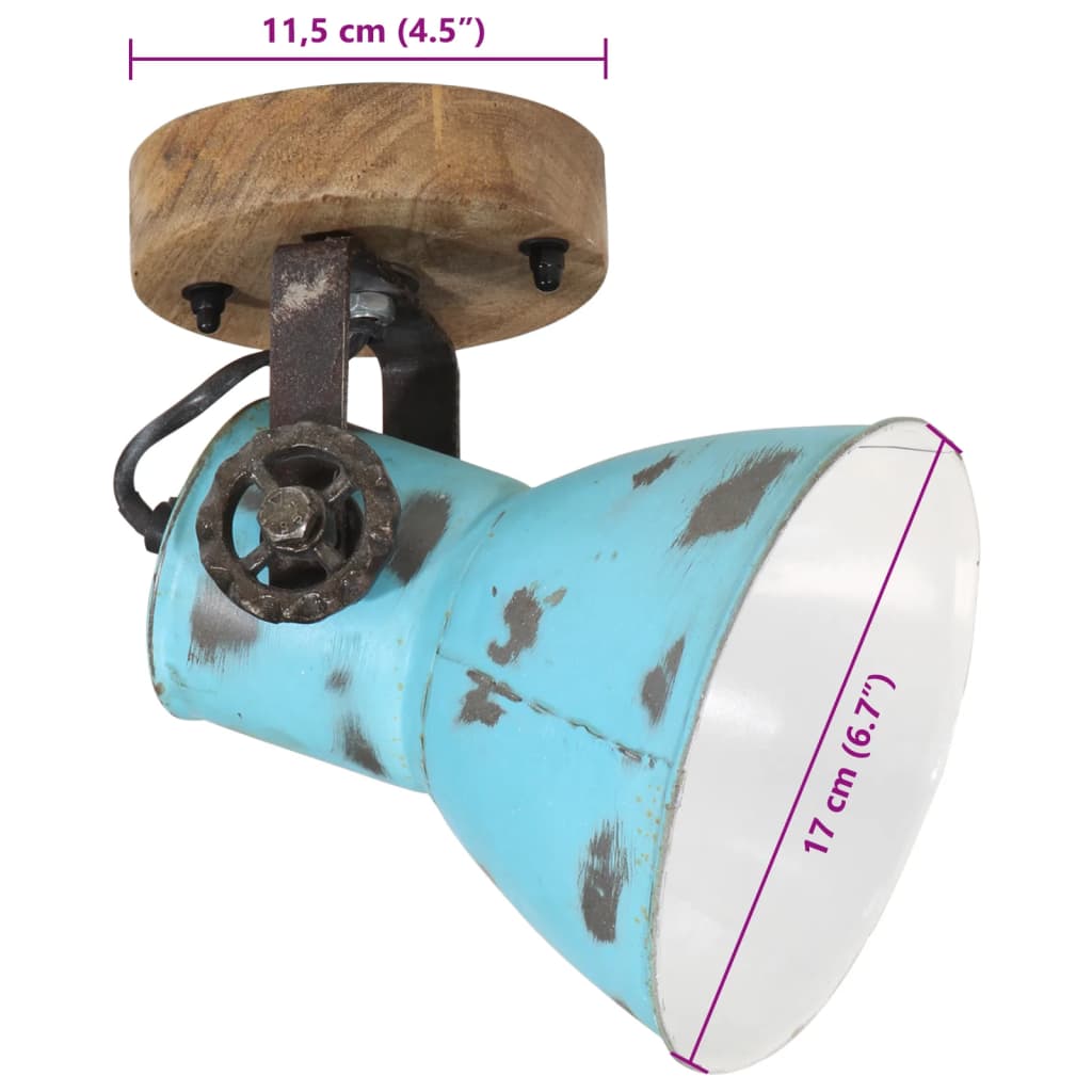 Wandlamp 25 W E27 11,5x11,5x25 cm verweerd blauw is nu te koop bij PeponiXL, paradijselijk wonen!