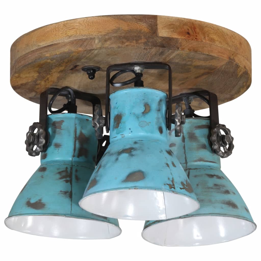 Plafondlamp 25 W E27 35x35x25 cm verweerd blauw is nu te koop bij PeponiXL, paradijselijk wonen!