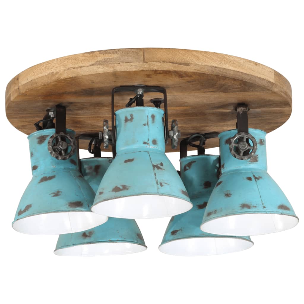 Plafondlamp 25 W E27 50x50x25 cm verweerd blauw is nu te koop bij PeponiXL, paradijselijk wonen!