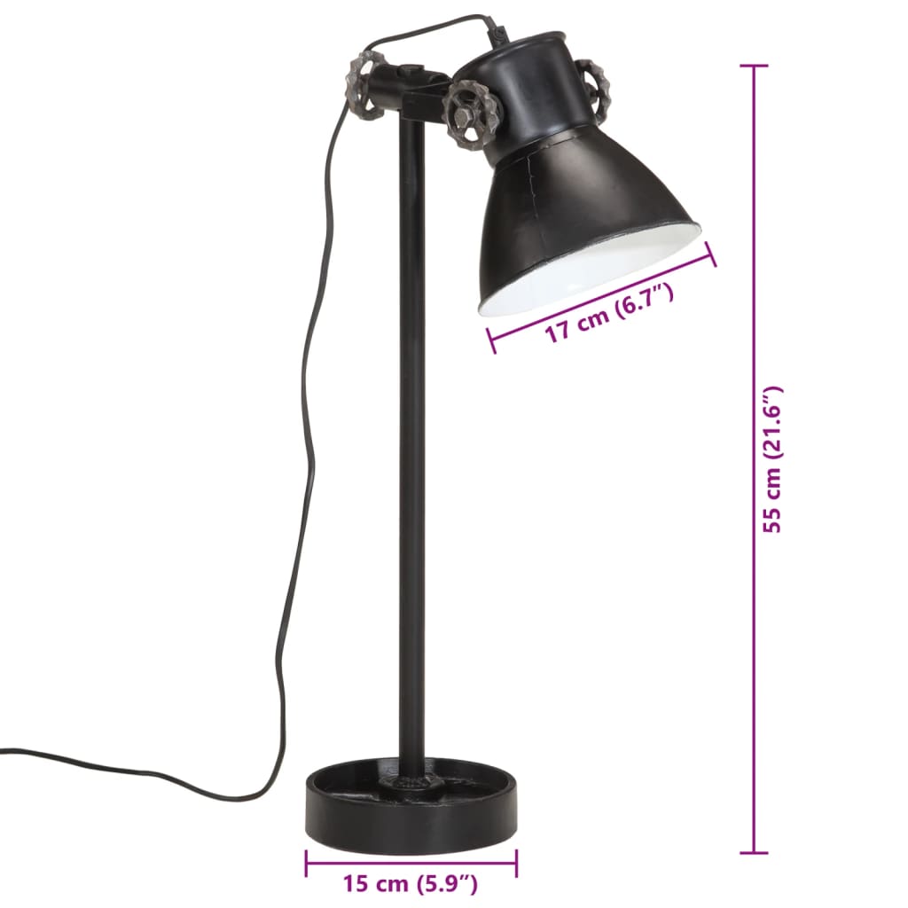 Bureaulamp 25 W E27 15x15x55 cm zwart is nu te koop bij PeponiXL, paradijselijk wonen!