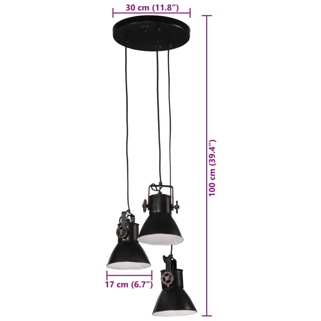 Hanglamp 25 W E27 30x30x100 cm zwart is nu te koop bij PeponiXL, paradijselijk wonen!