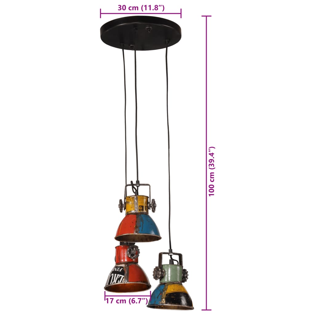 Hanglamp 25 W E27 30x30x100 cm meerkleurig is nu te koop bij PeponiXL, paradijselijk wonen!