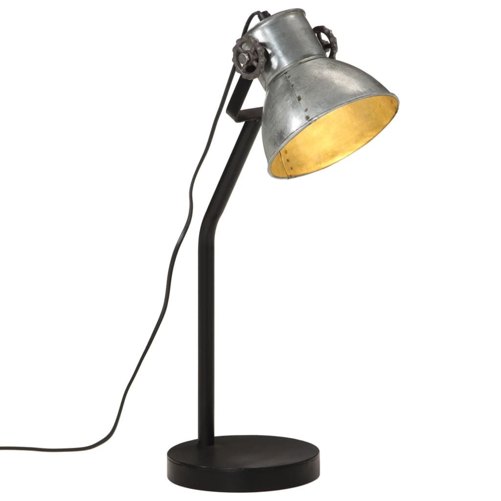 Bureaulamp 25 W E27 17x17x60 cm vintage zilverkleurig is nu te koop bij PeponiXL, paradijselijk wonen!