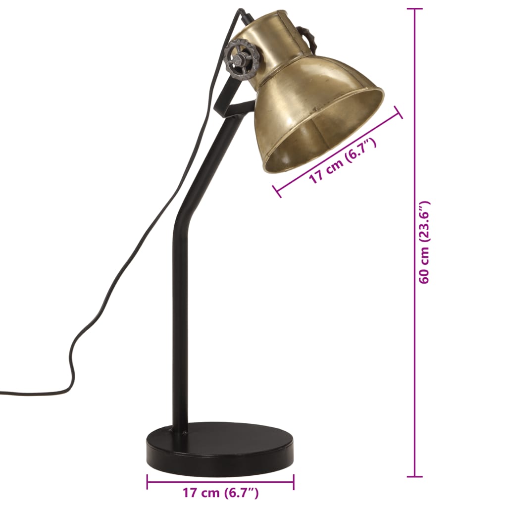 Bureaulamp 25 W E27 17x17x60 cm antiek messingkleurig is nu te koop bij PeponiXL, paradijselijk wonen!