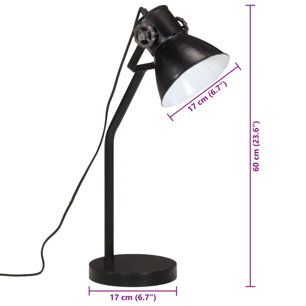 Bureaulamp 25 W E27 17x17x60 cm zwart is nu te koop bij PeponiXL, paradijselijk wonen!