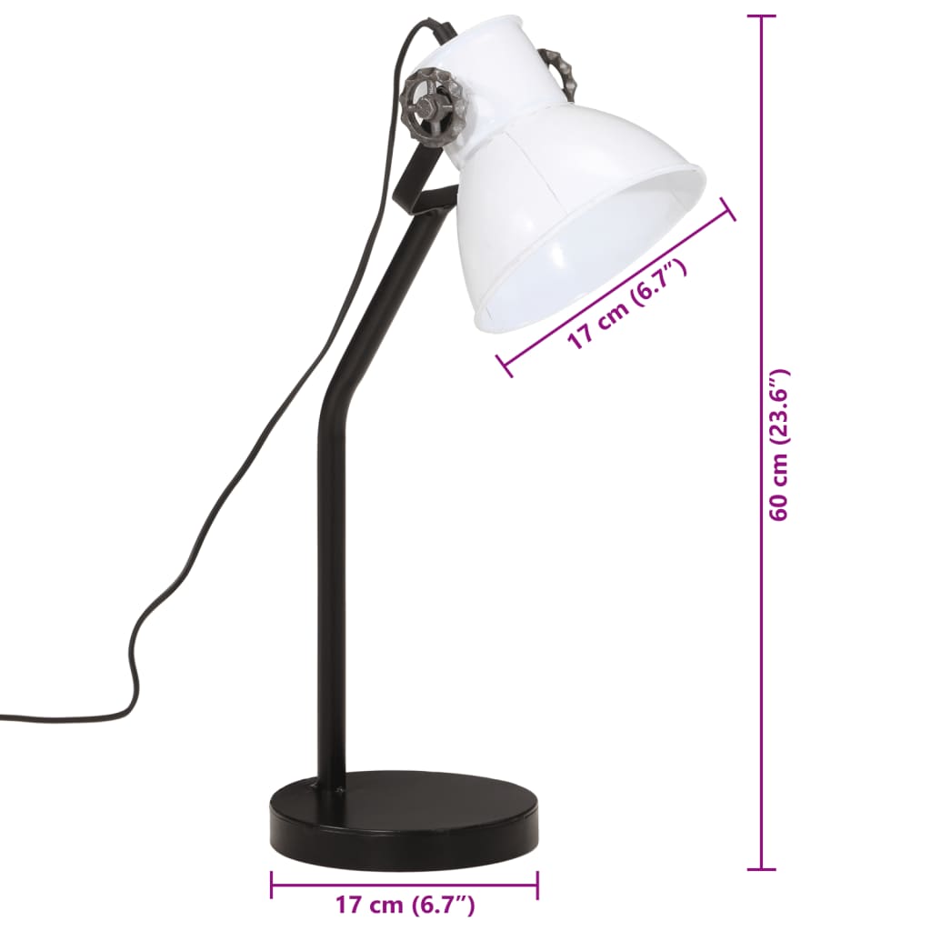 Bureaulamp 25 W E27 17x17x60 cm wit is nu te koop bij PeponiXL, paradijselijk wonen!