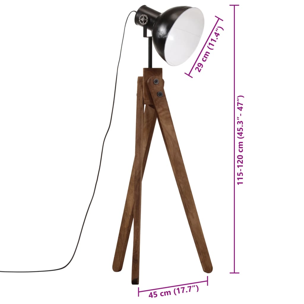 Vloerlamp 25 W E27 45x45x120 cm zwart is nu te koop bij PeponiXL, paradijselijk wonen!
