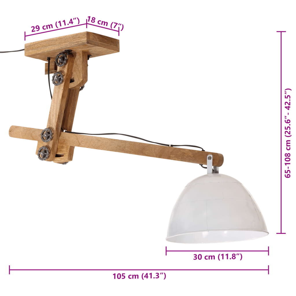 Plafondlamp 25 W E27 105x30x65-108 cm wit is nu te koop bij PeponiXL, paradijselijk wonen!