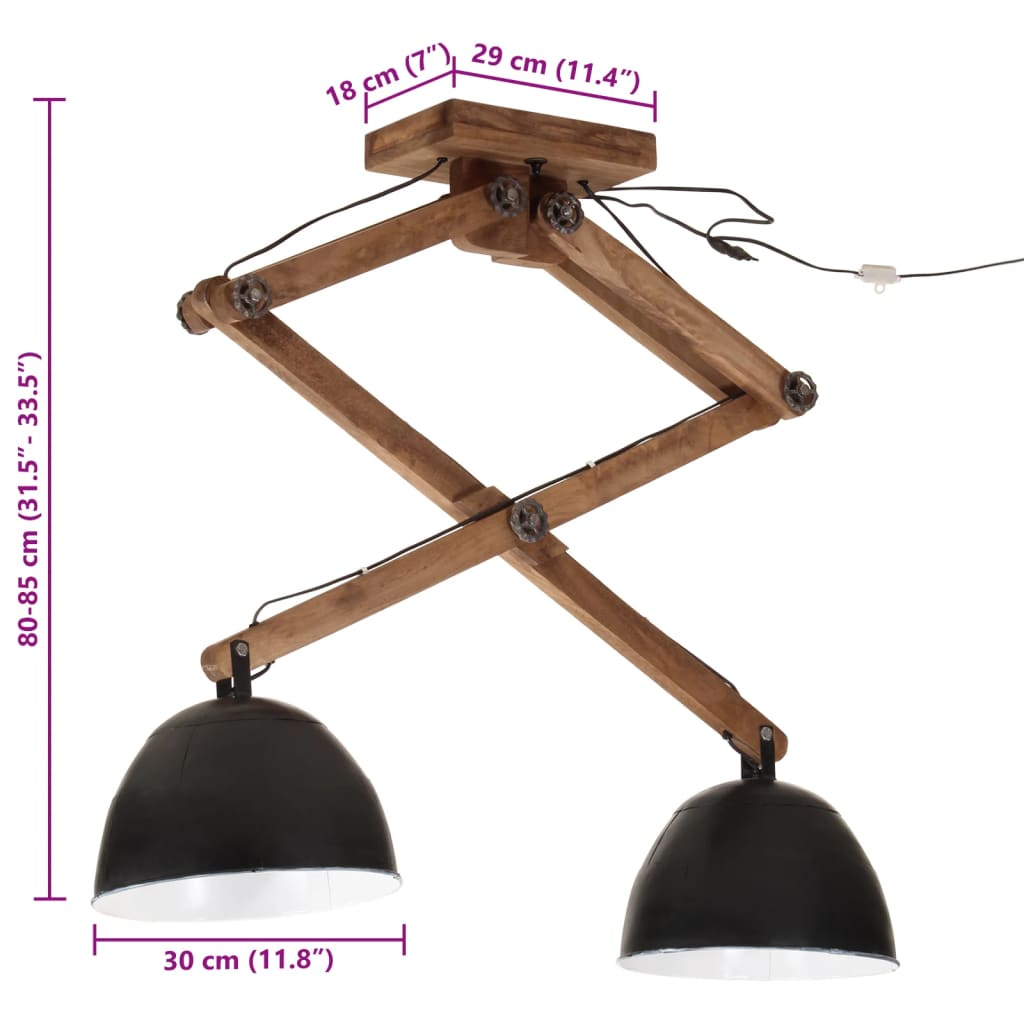 Plafondlamp 25 W E27 29x18x85 cm zwart is nu te koop bij PeponiXL, paradijselijk wonen!