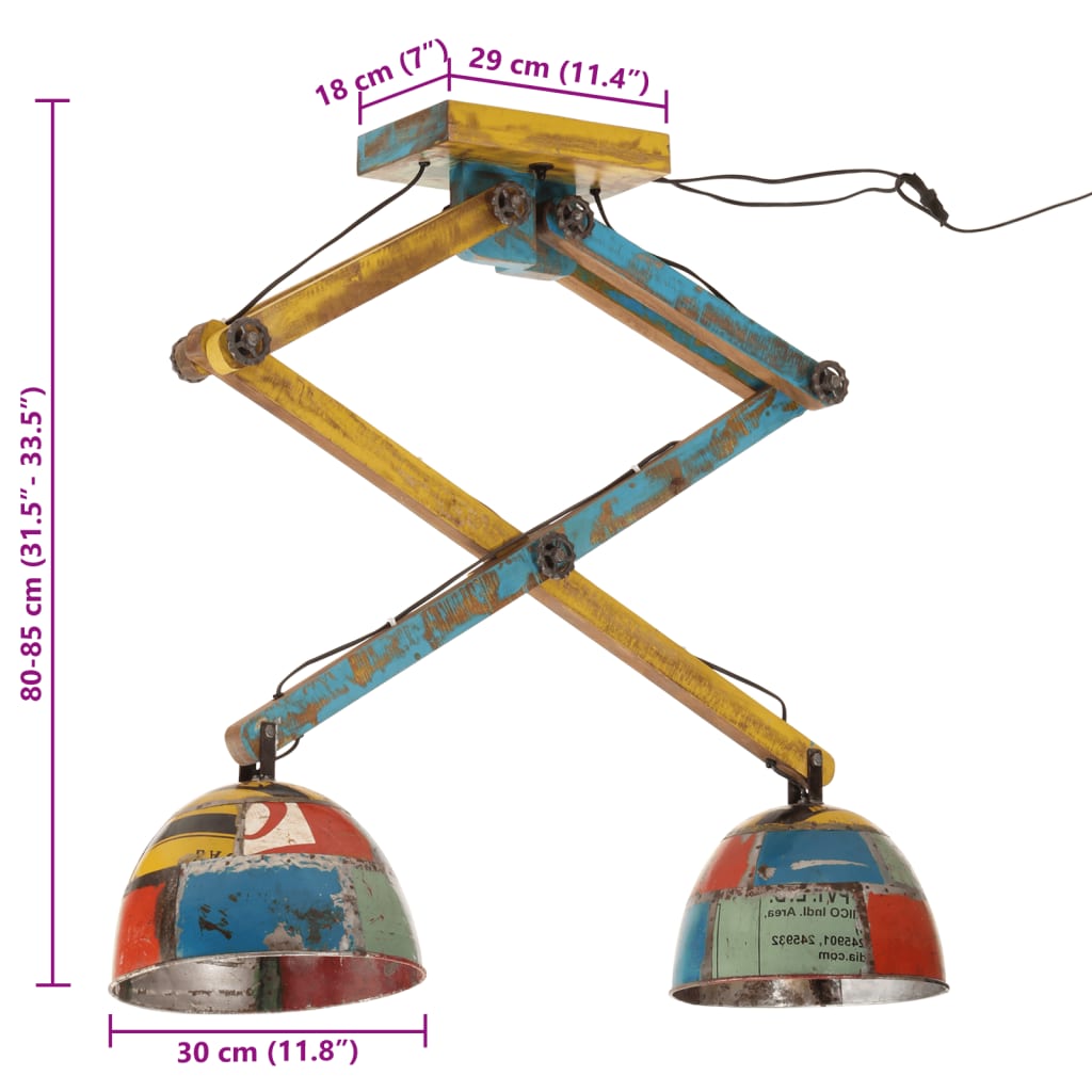 Plafondlamp 25 W E27 29x18x85 cm meerkleurig is nu te koop bij PeponiXL, paradijselijk wonen!