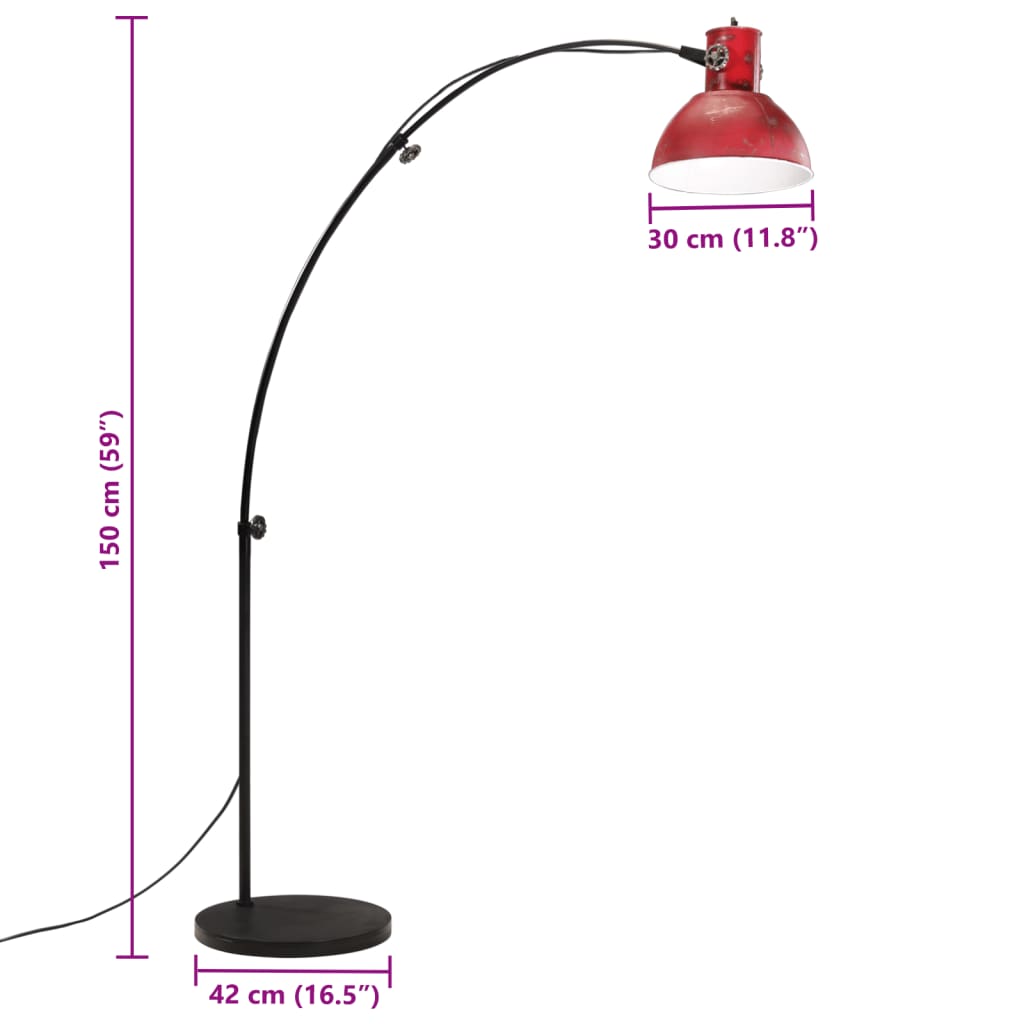 Vloerlamp 25 W E27 150 cm verweerd rood is nu te koop bij PeponiXL, paradijselijk wonen!