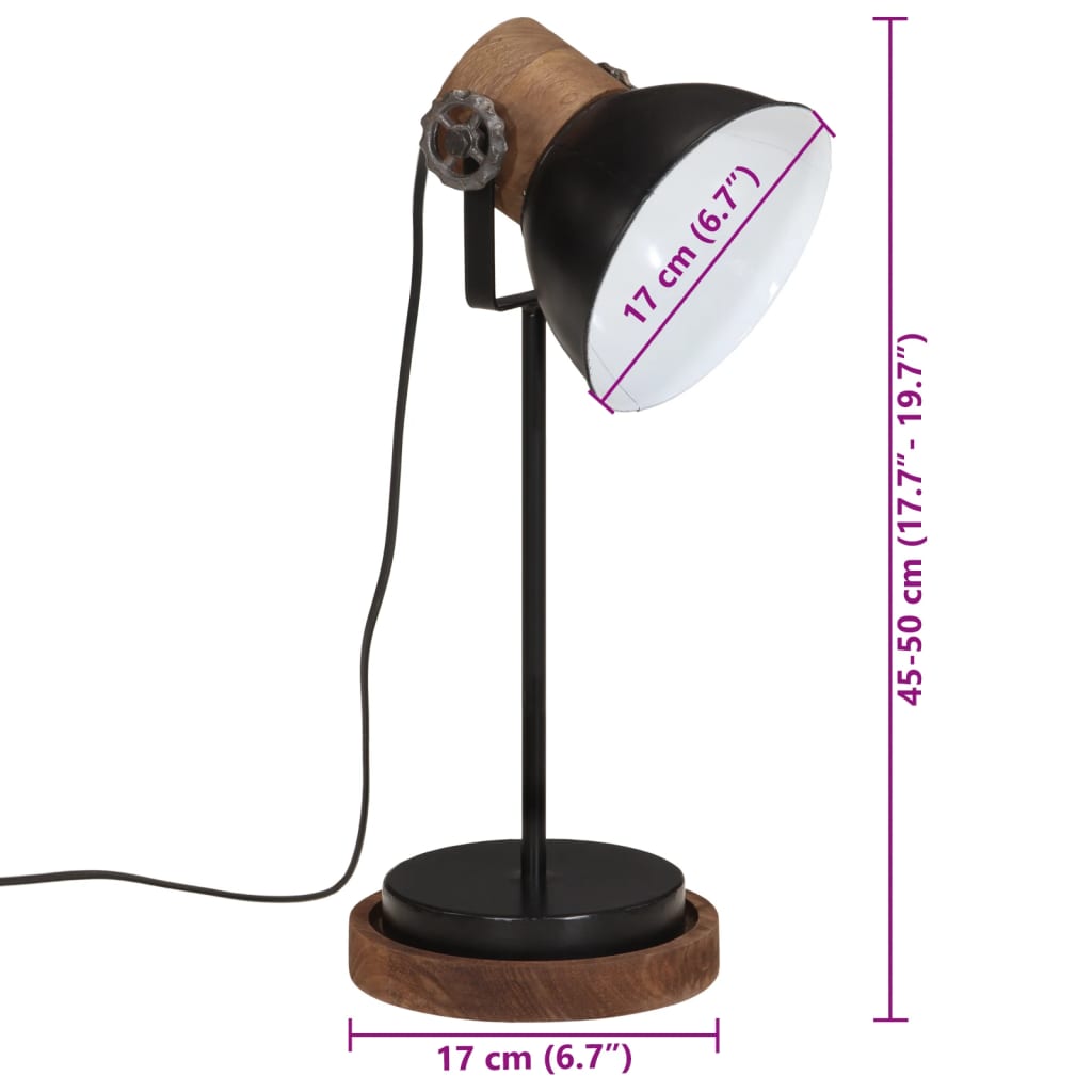 Bureaulamp 25 W E27 17x17x50 cm zwart is nu te koop bij PeponiXL, paradijselijk wonen!