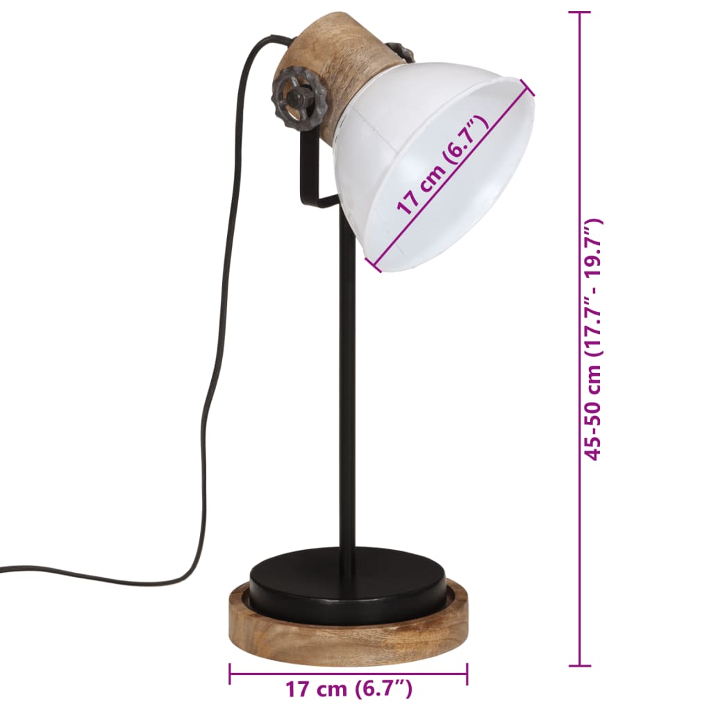 Bureaulamp 25 W E27 17x17x50 cm wit is nu te koop bij PeponiXL, paradijselijk wonen!