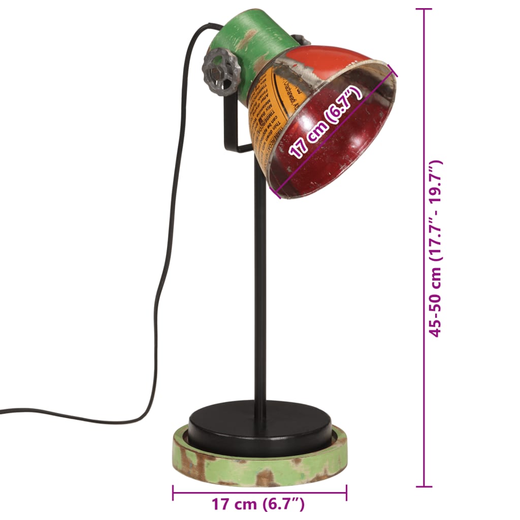 Bureaulamp 25 W E27 17x17x50 cm meerkleurig is nu te koop bij PeponiXL, paradijselijk wonen!