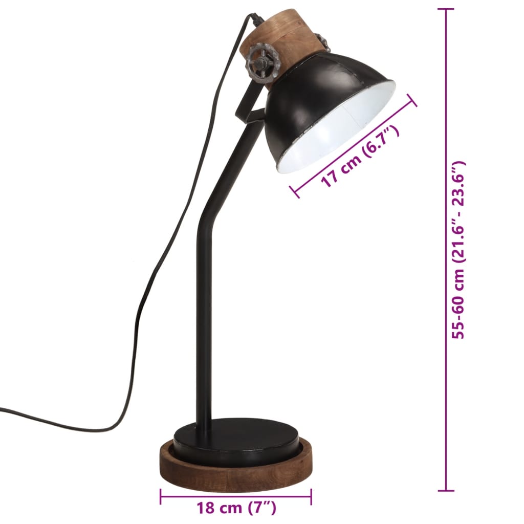 Bureaulamp 25 W E27 18x18x60 cm zwart is nu te koop bij PeponiXL, paradijselijk wonen!