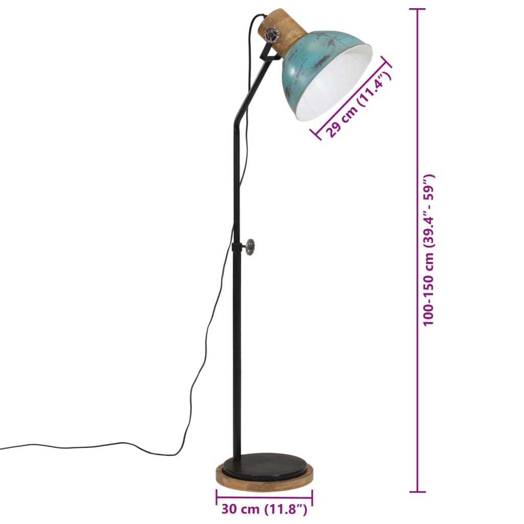 Vloerlamp 25 W E27 30x30x100-150 cm verweerd blauw is nu te koop bij PeponiXL, paradijselijk wonen!