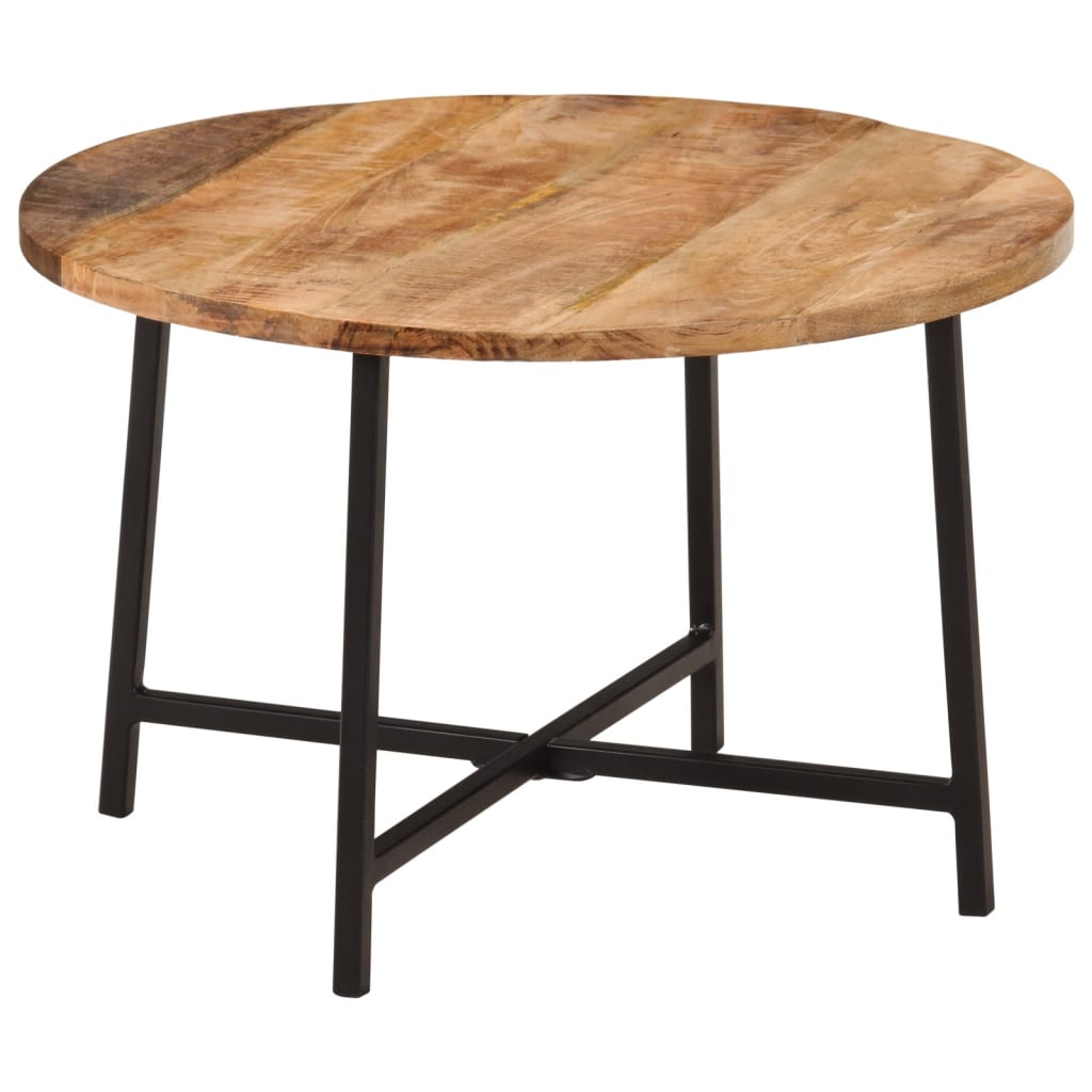 Salontafel 54x54x35 cm massief mangohout en ijzer is nu te koop bij PeponiXL, paradijselijk wonen!