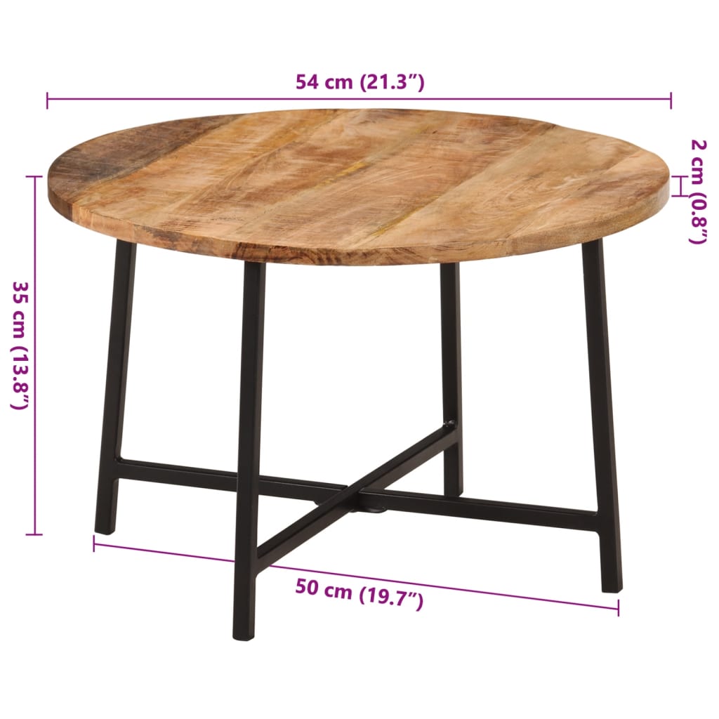 Salontafel 54x54x35 cm massief mangohout en ijzer is nu te koop bij PeponiXL, paradijselijk wonen!