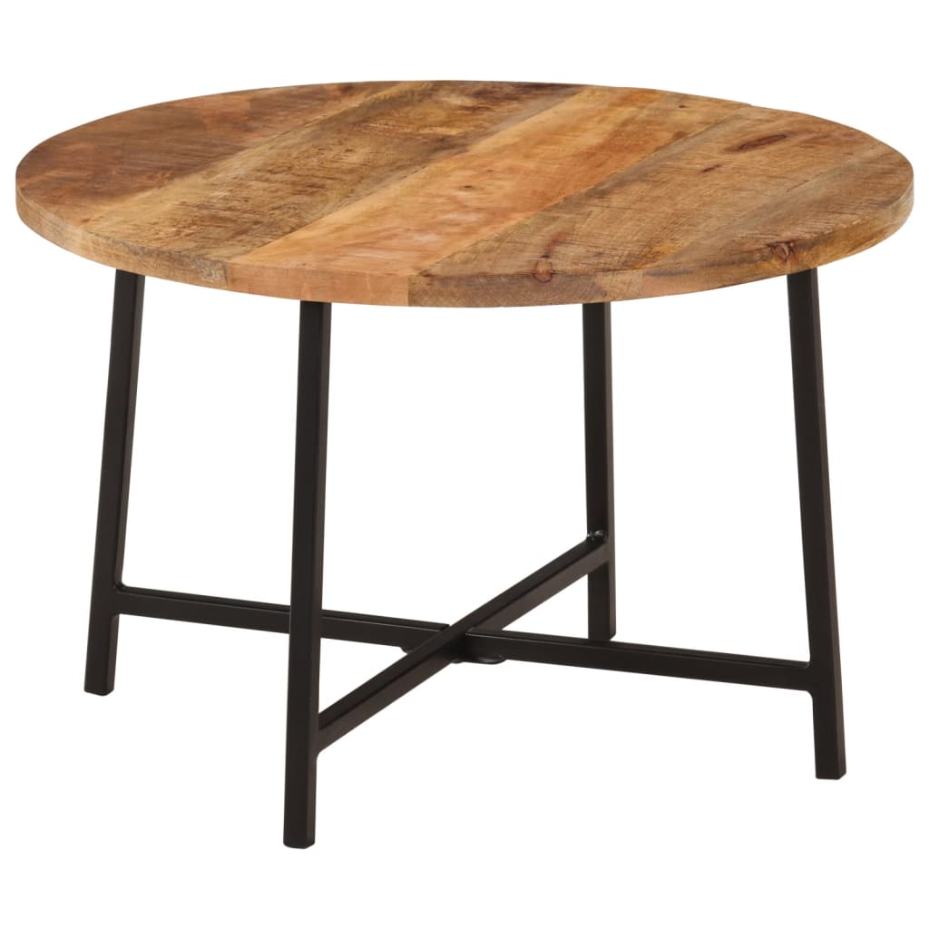 Salontafel 54x54x35 cm massief mangohout en ijzer is nu te koop bij PeponiXL, paradijselijk wonen!